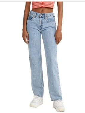 Levi's Low Pro Straight Leg Mid Rise Relaxed Through The Hip Thigh Light Wash 29